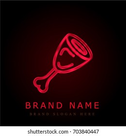 Meat red chromium metallic logo