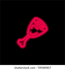 Meat red glowing neon ui ux icon. Glowing sign logo vector