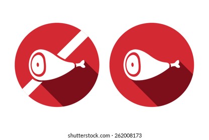 meat red vegetarian vector icon on white background