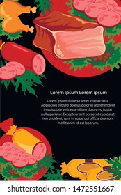 meat restaurant  menu  set food vector eps 10