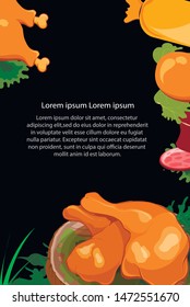 meat restaurant  menu  set food vector eps 10