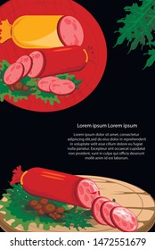 meat restaurant  menu  set food vector eps 10