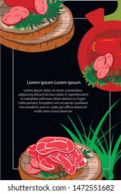 meat restaurant  menu  set food vector eps 10