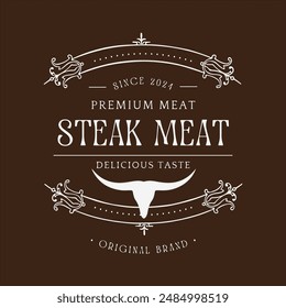 Meat Resto Logo Design für kulinarische Inhaber Shop oder Grafikdesigner