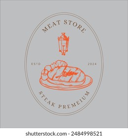 Meat resto logo design for cullinary owner shop or graphic designer