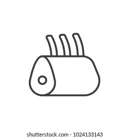 Meat, ribs line icon.