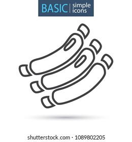 Meat ribs line icon