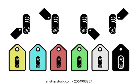 Meat, roll, food vector icon in tag set illustration for ui and ux, website or mobile application