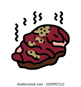 meat rotten food color icon vector. meat rotten food sign. isolated symbol illustration