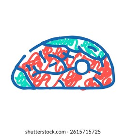 meat rotten food doodle icon sketch vector. meat rotten food sign. isolated symbol illustration