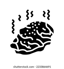 meat rotten food glyph icon vector. meat rotten food sign. isolated symbol illustration