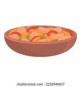 Meat salad icon cartoon vector. Chinese food. Happy asian