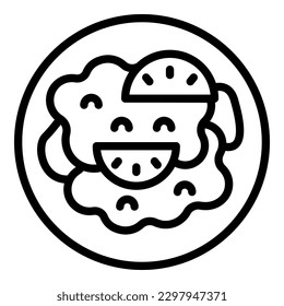 Meat salad icon outline vector. Austrian food. Beef pot