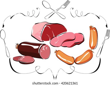 meat , sausage and frankfurters