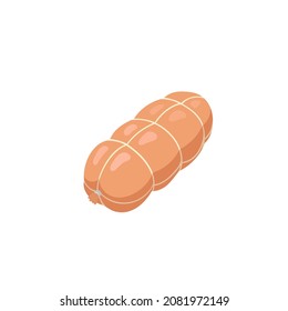 Meat sausage with ground beef and pork. Meat shop, barbeque store or butchery design