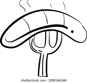meat sausage lineart vector icon