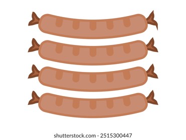 Meat sausages or chorizo ​​on white background