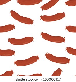 meat sausages seamless vector pattern