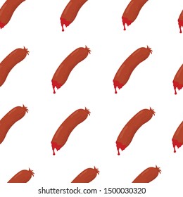 meat sausages seamless vector pattern