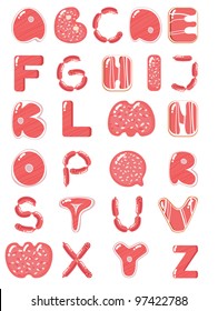 Meat And Sausages Vector Font