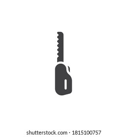 Fleisch sah Vektorsymbol. volles Flachzeichen für mobiles Konzept und Webdesign. Knochen sah das Symbol für die Glyphe. Symbol, Logo-Abbildung. Vektorgrafik