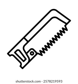 Meat Saw Vector Line Icon Design