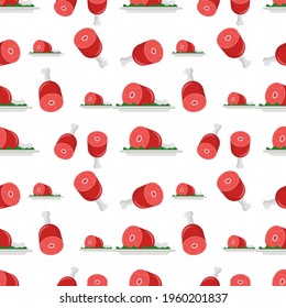 Meat seamless pattern flat icon illustration vector graphic