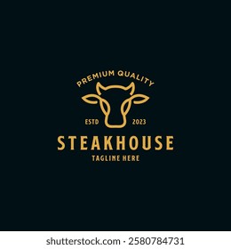 meat seller vector logo. minimalist logo
