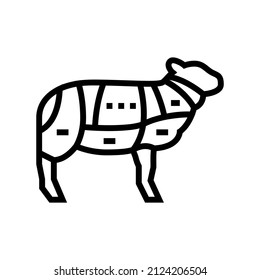 meat sheep line icon vector. meat sheep sign. isolated contour symbol black illustration