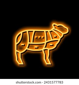 meat sheep neon light sign vector. meat sheep illustration svg