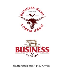 Meat shop or Butchery shop logo business