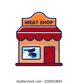 Meat shop vector illustration with simple design isolated on white background. Meat shop icon