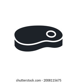 Meat silhouette. Black isolated silhouettes. Fill solid icon. Modern glyph design. Vector illustration. Meat products. Food ingredients