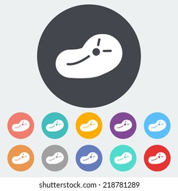 Meat. Single flat icon on the circle. Vector illustration.