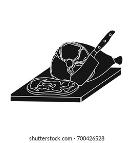 meat single icon in blakck style.Meat vector symbol stock illustration web.
