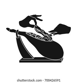 meat single icon in blakck style.Meat vector symbol stock illustration web.