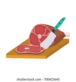 meat single icon in cartoon style.Meat vector symbol stock illustration web.