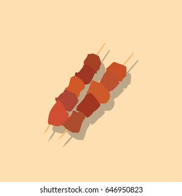 Meat skewer icon, vector illustration design. Food collection.