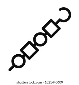 Meat skewer vector high quality simple line icon illustration isolated on white background