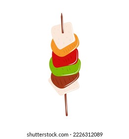 meat skewer vegetarian food icon isolated