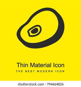 Meat slice bright yellow material minimal icon or logo design