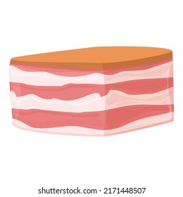 Meat slice icon cartoon vector. Pork food. Fresh cooking