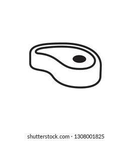 meat slice icon food symbol logo template