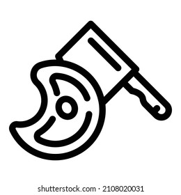 Meat slice knife icon. Outline meat slice knife vector icon for web design isolated on white background