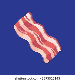 meat slice pixel art, vector illustration on isolated background.