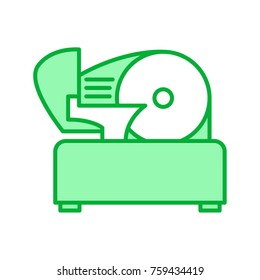 Meat slicer green vector icon