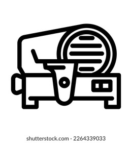 meat slicer line icon vector. meat slicer sign. isolated contour symbol black illustration