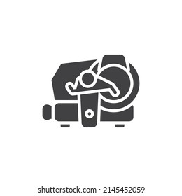 Meat slicer machine vector icon. filled flat sign for mobile concept and web design. Meat slicer glyph icon. Symbol, logo illustration. Vector graphics