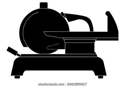 meat slicer vector silhouette, meat slicer glyph icon vector. meat slicer sign