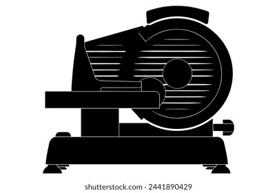 silueta del vector de la cortadora de carne, símbolo del glifo de la cortadora de carne